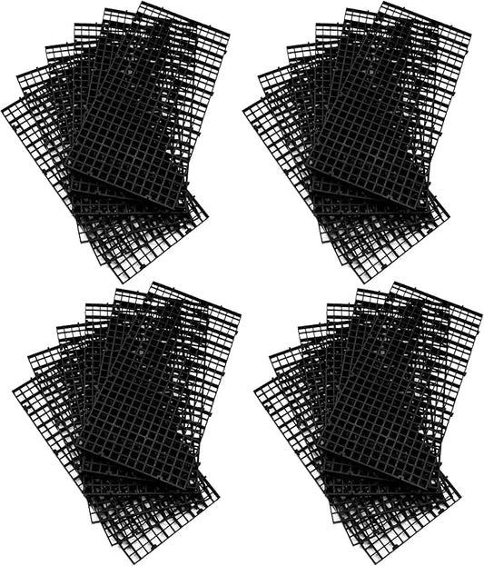 ALEGI 24 Pcs Aquarium Fish Tank Divider Plastic Egg Crate Aquarium Filter Bottom Tray Grid Isolation Board Partition Net Pane Separator (S 24pcs Black)