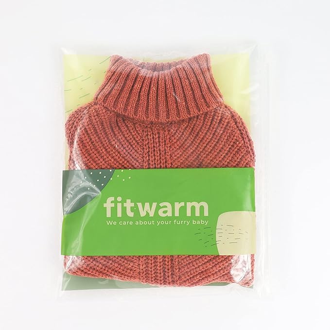 Fitwarm Thermal Knitted Dog Sweater Doggy Winter Coat Pet Clothes Doggie Turtleneck Jacket Puppy Outfits Cat Sweatsuit Red XS