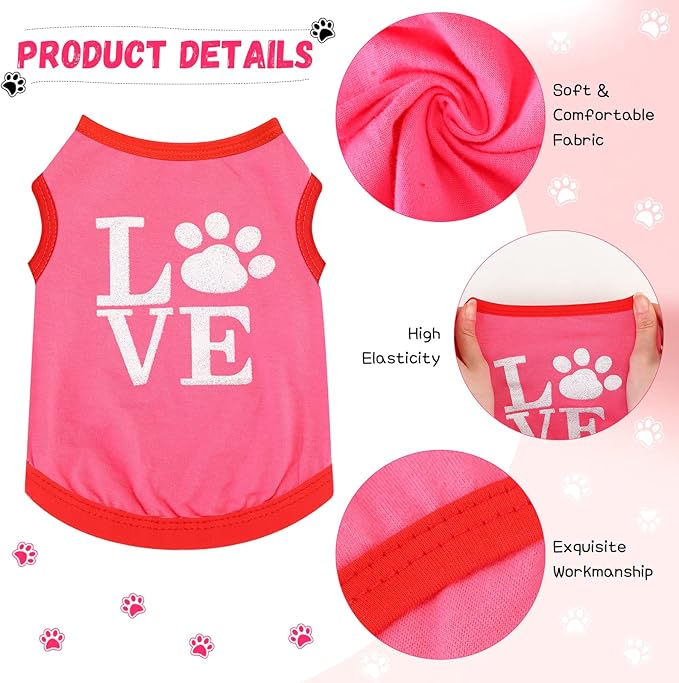 Reginary 8 Pieces Pet Shirts Summer Printed Puppy Dog Shirt Soft Pullover Cute Dog Sweatshirts Puppy Girl Female Clothes Outfits Small Doggie Cats, Size S