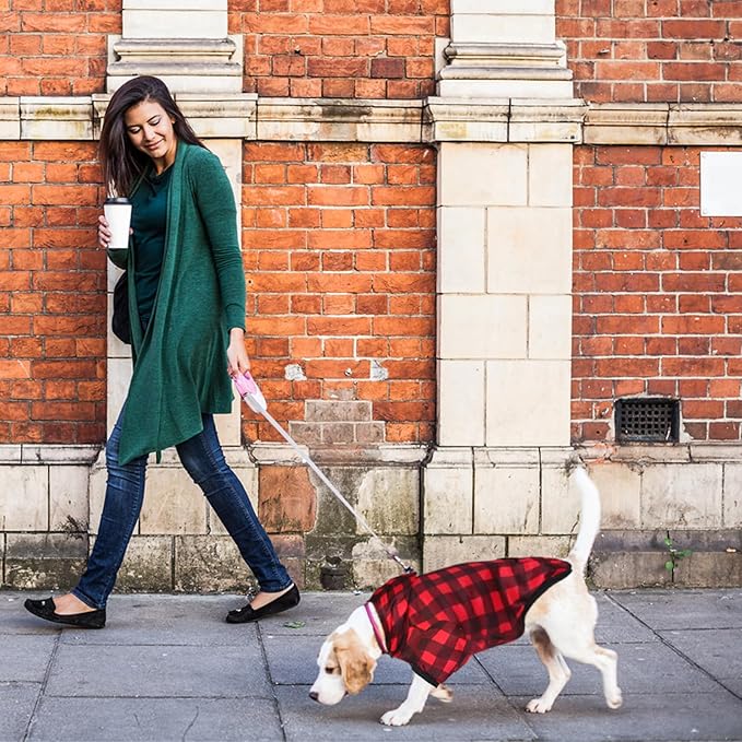 GreenJoy Plaid Dog Sweaters Hoodies Sweatshirts for Dogs Cats, Warm and Soft Cold Weater Coats for Christmas (Red, XX-Large)