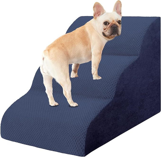 Dog Stairs for Small Dogs, High Density Foam Dog Steps, Extra Wide Non-Slip Pet Ramp for High Beds Or Couch, Soft Doggie Ladder for Dogs Injured, Older Pets, Small Cats