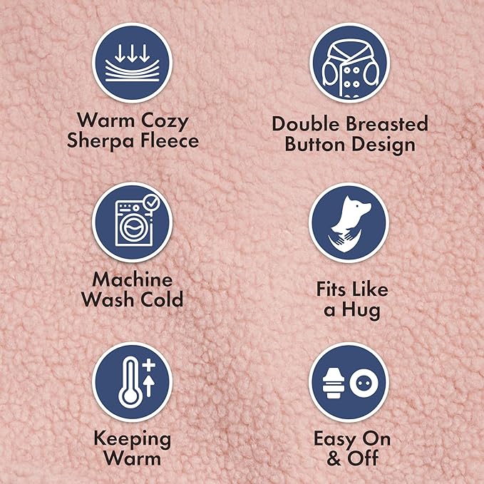 Spark Paws Teddy Dog Sweater, Sherpa Jacket Vest with Warm Fleece Lining, Winter Coat Suitable for Small Medium Large XL XXL Breeds - Pink - XL