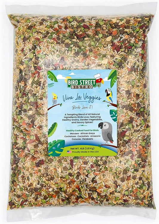 Parrot Food - Parakeet & Cockatiel Food - Cooks in 3-15 min with Natural & Organic Grains, Legumes, Non-GMO Fruits, Vegetables & Health-Oriented Spices