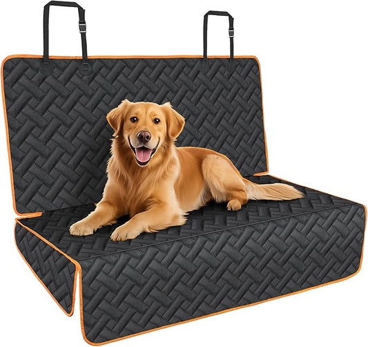 Dog Car Seat Cover for Back Seat, 600D Oxford Waterproof Bench Protector for Dogs Non-Slip Anti-Scratch Pet Rear Seat Cover Fits Cars SUVs Small Trucks