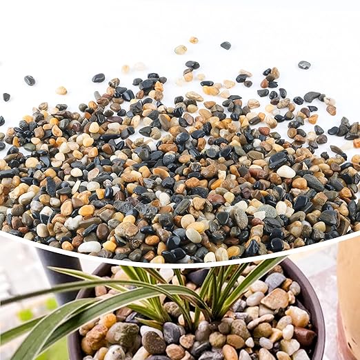 CJGQ 2.4lb 1/2" Pebbles for Plants Potting,Succulents Aquarium Fish Tank Vases-Decorative River Rocks Garden Gravel Stones