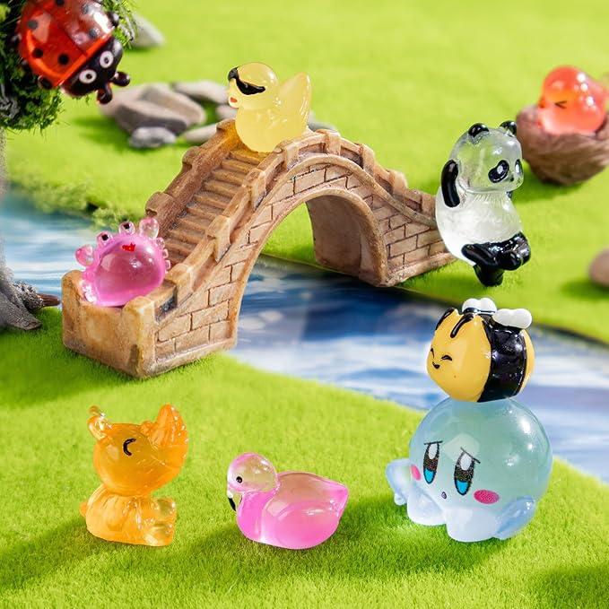 30 Styles Mini Resin Animals 30pcs Variety Tiny Animals Figures Miniature Little Small Figurines Bulk for Micro Fairy Garden Landscape Accessories Hide Decor Aquarium