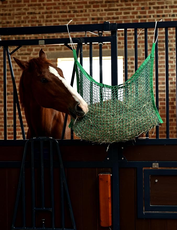 Harrison Howard Square Opening Slow Feed Hay Nets for Horses Large Capacity Horse Feed Bag Reduce Hay Waste Promote Healthy Digestion Green 24 * 35''