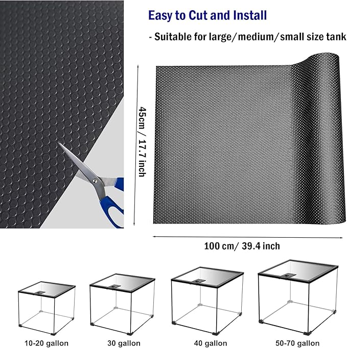 KABASI Reptile Substrate Liner Terrarium Carpet, Bearded Dragon Tank Accessories, Non-Adhesive Reptile Carpet Reptile Flooring Mat Bedding for Leopard Gecko, Snake, Lizard, Tortoise, 17.7x39.4 inch
