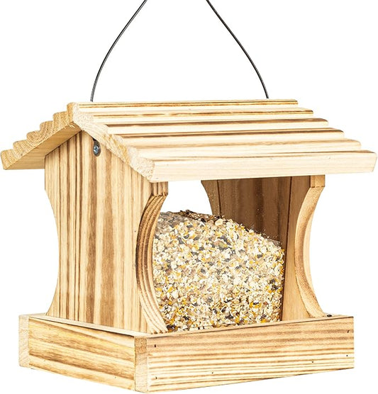 BalterFF Bird Feeders for Outdoors,Wooden Unique Seed Sunflower Food Feeder Blue Cardinal Finch Backyard Platform Balcony Gazebo Tree Fence Wall Mount Effortless Holder Automatic Buddy Gift 4