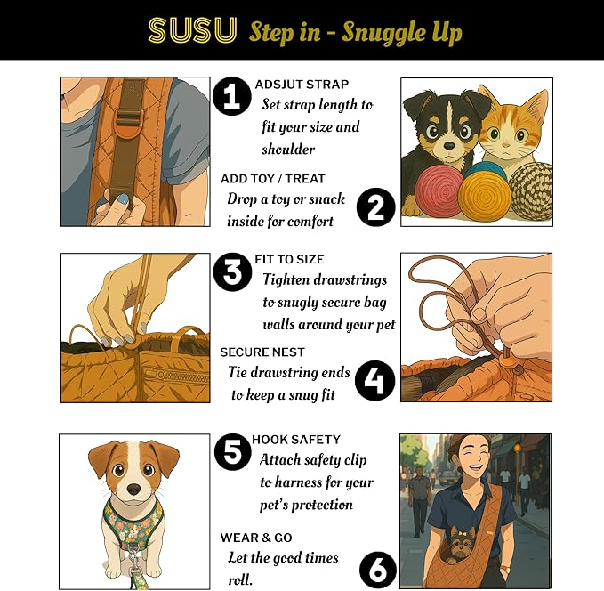 Small Dog Carrier Sling – Copper Brown Hands‑Free 2‑in‑1 Cross‑Body & Handheld Pet Sling for Small Dogs up to 10 lbs, Parachute‑Grade Rip‑Stop Nylon, Padded Strap & Safety Tether