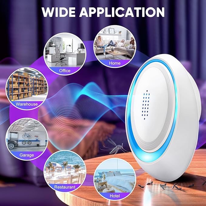 2025 Upgraded Ultrasonic Pest Repeller Indoor Ultrasonic Repellent, Mouse Repellent for Roach, Rodent, Mouse, Mosquito, Mice, Spider, Ant, Bugs Electronic Plug-in Pest Control 6 Pack（White）