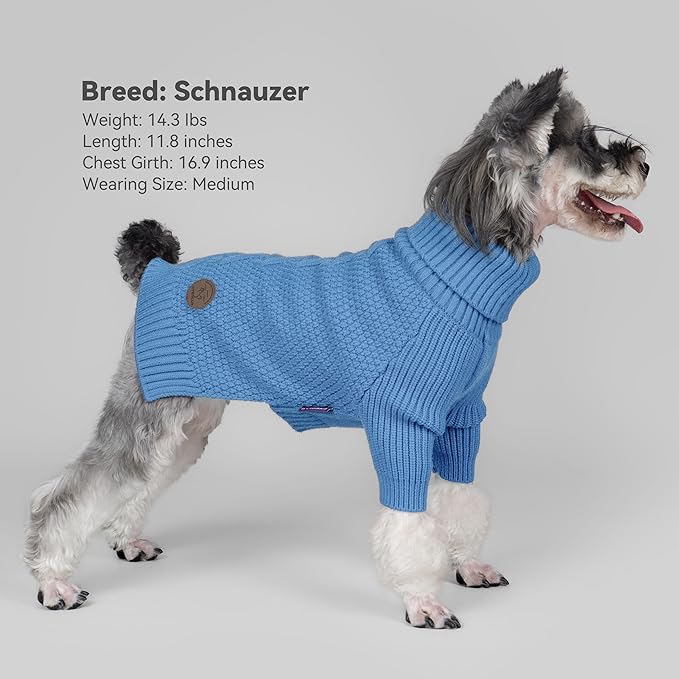 cyeollo 4XL Dog Sweater, Stretchable & Cozy Warm Dog Sweaters for Large Dogs Boy, Pullover Knit Fall Winter Sweatshirt Big Dogs Clothes, Doberman Great Dane Apparel, Blue XXXXL
