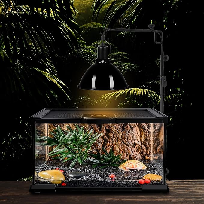 8.5inch Dome Reptile Heat Lamp Reptile Light Fixture UVB Light Fixture Max 150W for Bearded Dragon, Turtles, Snake and Lizard Terrarium