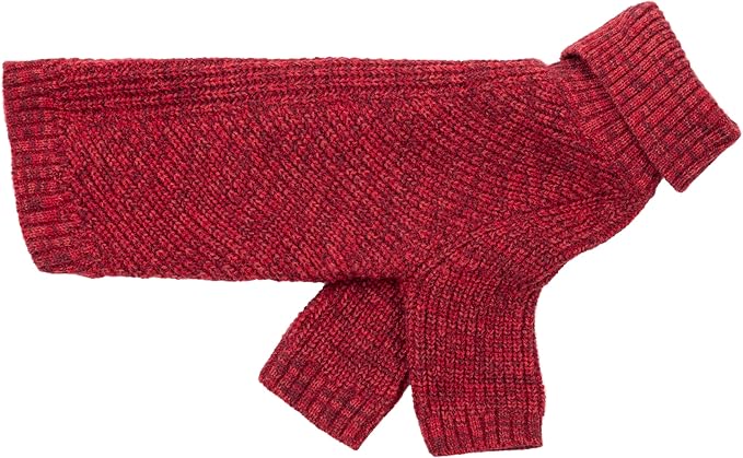 Fitwarm Knitted Turtleneck Dog Sweater, Thermal Dog Winter Clothes for Small Dogs Boy Girl, Holiday Pet Outfit, Heather Dark Red, Small