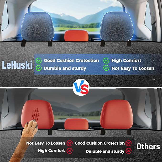 2025 Upgraded Dog Car Seat Cover for Back Seat with Hard Bottom Car Seat Cover for Dogs, Waterproof Pet Seat Protector, Non-Slip Scratch-Resistant Surface, Supports 400lbs, Easy to Clean and Install