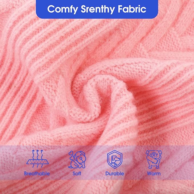 ASENKU XXL Dog Sweater, Dog Sweaters for Extra Large Dogs,Pet Sweatshirt Apparel Turtleneck Pullover Winter Dog Outfits for Pitbull, Labrador Retriever(Pink, 2XL)