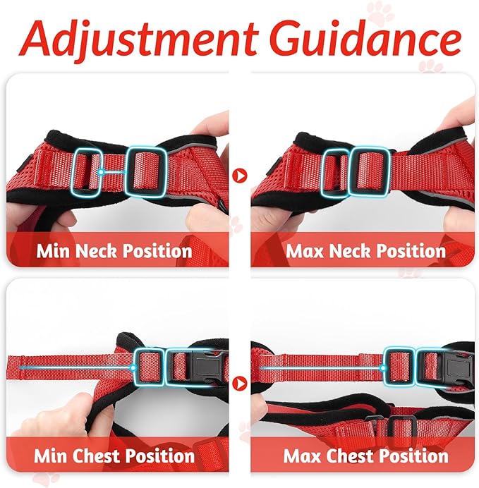 rabbitgoo Cat Harness and Leash for Walking, Escape Proof Soft Adjustable Vest Harnesses for Cats, Easy Control Breathable Reflective Strips Jacket, Red, XS
