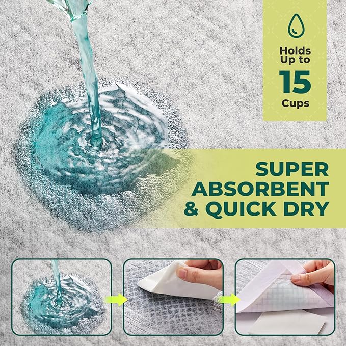 Cat Pads Refills for Tidy Cats Breeze Litter System - Super Absorbent 6-Layer Pads for Odor Control, Activated Carbon - 16.9" x 11.4" - Pack of 40 Litter Box Replacement Pads