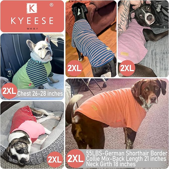 KYEESE 3Pack Dog Sweater Pets Clothes with Sleeves Soft Dog Sweaters for Medium Dogs Girl Pullover Dogs Sweatshirt Stretchy Pet Coat Lightweight Pet Fleece Sweater Comfy Pets Sweaters for Cold Weather