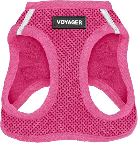 Best Pet Supplies Voyager Step-in Air Dog Harness - All Weather Mesh, Reflective, No Pull Harness for Small, Medium Dogs, Cats - Secure with Hook & Loop Fastener, Buckle, Double D-Rings - Fuchsia, XL