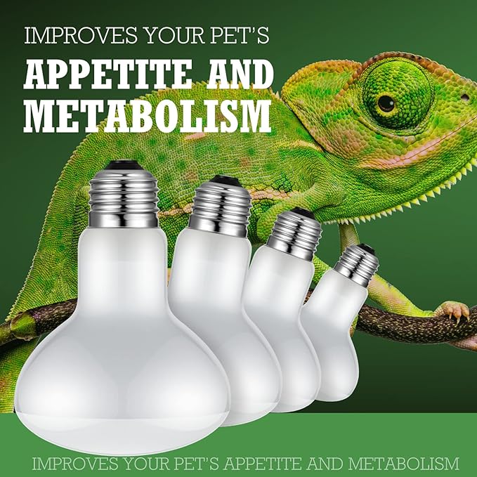 Tarpop 8 Pcs Reptile Heat Lamp Bulb, 75w Reptile Basking Heat Light Bulb Uva Daylight for Bearded Dragon, Amphibian, Turtle, Lizard, Chicken