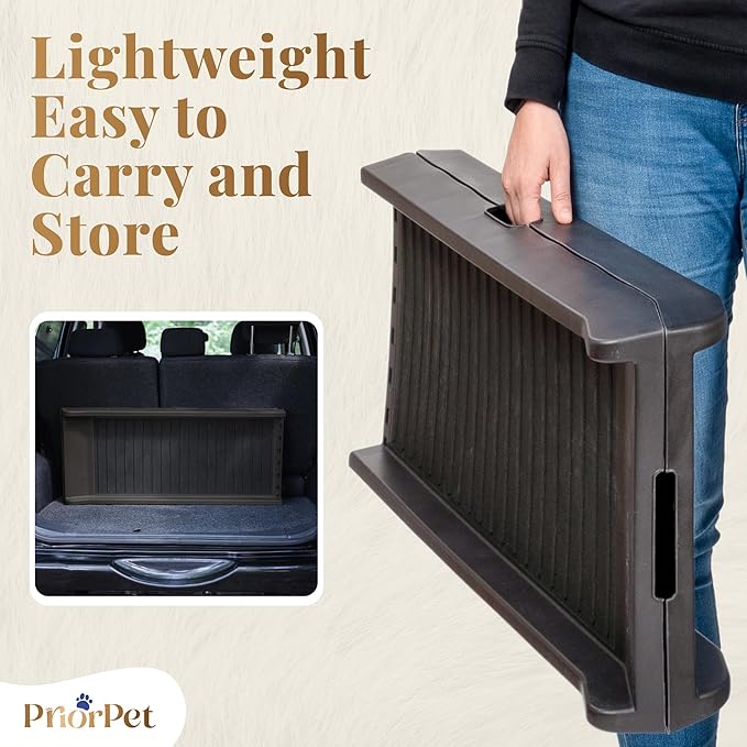 Dog Ramp for Car - 68,5" Long & 15" Wide - Rubber Anti-Slip Dog ramps for Large Dogs - Stable Dog Car Ramp 300 Pounds Capacity - Foldable Pet Ramp for Truck - Portable Folding Dog Ramp - Dark Gray