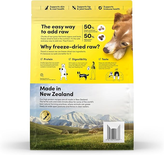 RawMix50 Premium Freeze-Dried Raw Grass-Fed Lamb Recipe Dog Food, Protein Rich, Includes Kibble, Non-GMO, No Wheat or Corn, 4 lbs