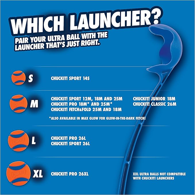 Chuckit! Dog Ball Launcher - Pro 25" with Medium (2.5"), Dog Fetch Ball Thrower, For Dogs 20-60 Pounds, Made in USA