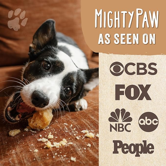 Mighty Paw Yak Cheese Puffs for Dogs - All-Natural Pet Treats for All Sized Breeds - Odorless Limited-Ingredient Chews for Puppies & Power-Chewers - Rich in Protein and Calcium - Easy to Chew (12 oz.)
