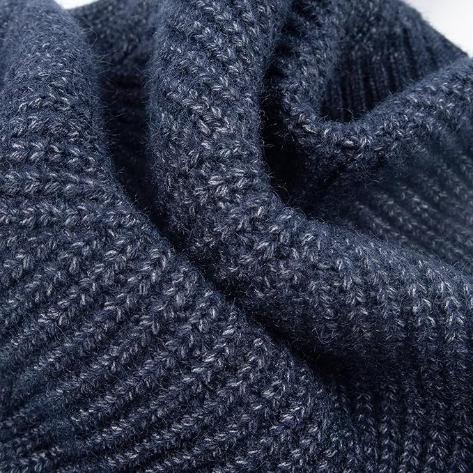 Fitwarm Turtleneck Knit Dog Sweater, Thermal Dog Winter Clothes for Small Dogs Boy Girl, Cozy Sweaters for Dogs, Doggy Pullover Jumper, Pet Outfit, Heather Navy Blue, Large