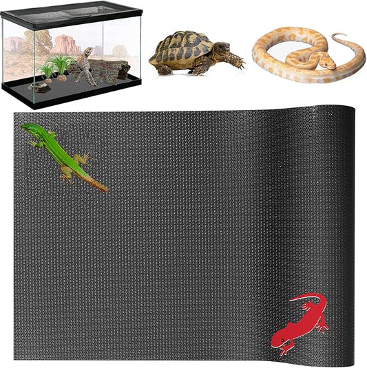 KABASI Reptile Substrate Liner Terrarium Carpet, Bearded Dragon Tank Accessories, Non-Adhesive Reptile Carpet Reptile Flooring Mat Bedding for Leopard Gecko, Snake, Lizard, Tortoise, 17.7x78.7 inch