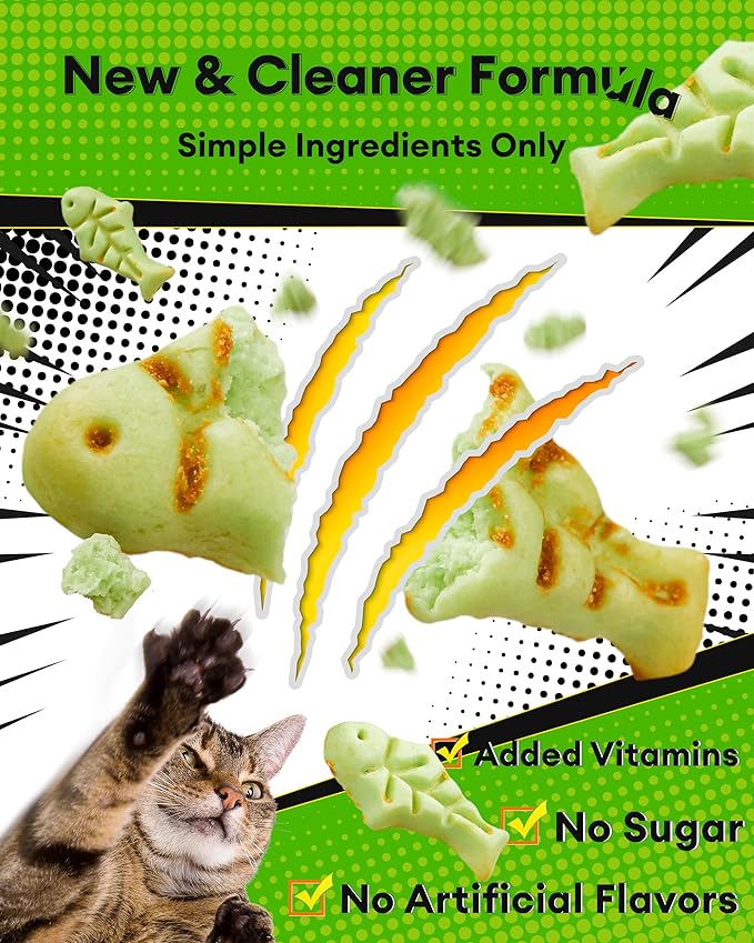 3.53oz Crunchy Cat Grass Treats for Hairball Control – Natural Chicken, Cat Grass & Catnip Biscuits, Low-Calorie Healthy Snacks for Indoor Cats, Digestive & Dental Care