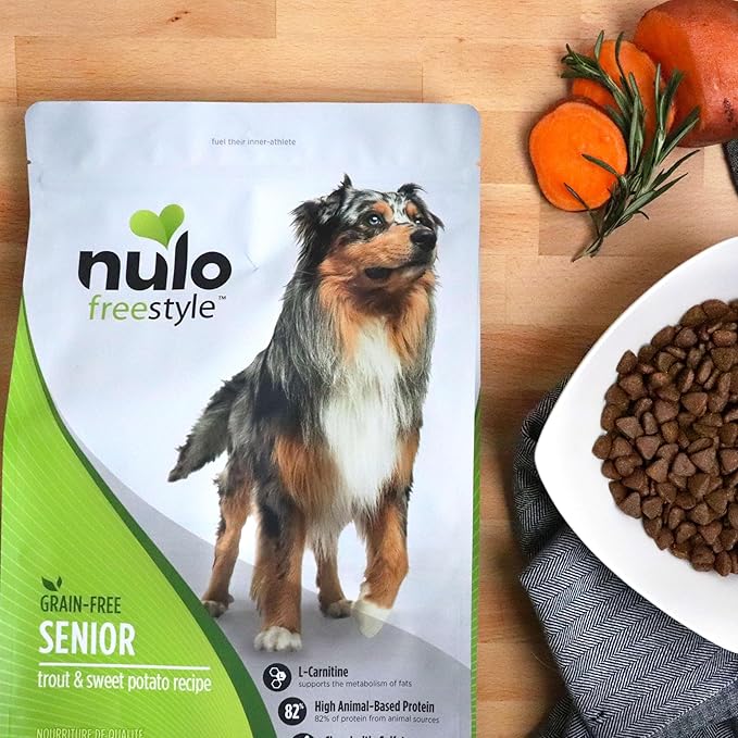 Nulo Freestyle All Breed Senior Dry Dog Food, Premium Grain-Free Dog Kibble with Healthy Digestive Aid BC30 Probiotic and Chondroitin Sulfate for Hip & Joint Support 26 Pound (Pack of 1)