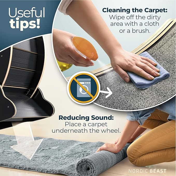 48'' XL Cat Wheel - Cat Wheels for Indoor Cats Which Doesn't Negatively Affect Your Cat's Spine - 15.7'' Extra Wide Cat Treadmill - Fits 2 Cats Side-by-Side, 1-Year Warranty