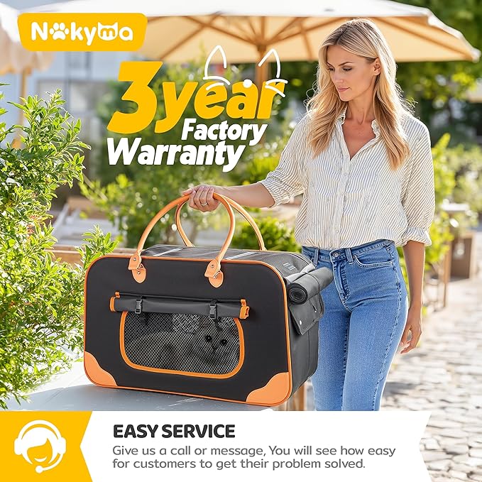 Large Cat Carrier with Wheels, Rolling Cat Carrier, 24"x 13.8"x 15.4" Pet Carrier with Wheels for Large Cats Small Dogs up to 38 LBS, Ideal for Travel, Walking and Camping(NOT for TSA)