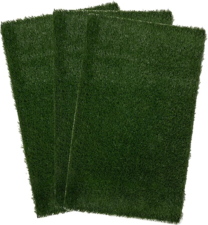 Set of 3 Reusable Pee Pads for Dogs - 35.5x23.5in Replacement Artificial Dog Grass - Dog Housebreaking Supplies for Puppy Training by PETMAKER