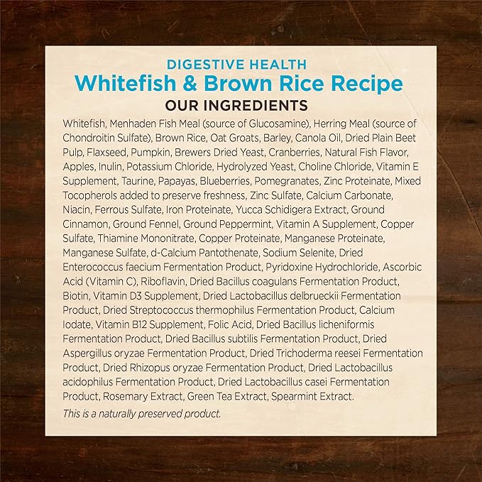 Wellness CORE Digestive Health Dry Dog Food, Wholesome Grains, Natural, Recipe for Dogs with Sensitive Stomachs, Whitefish & Brown Rice, (22-Pound Bag)