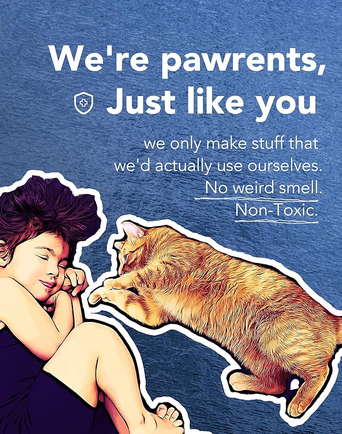 Lukamoo® Cute Cat Litter Mat (30’’x20’’), Large/L, for Kitty Litter & Cute Cat Litter Box, Litter Trapping Mat (Brown Tabby)