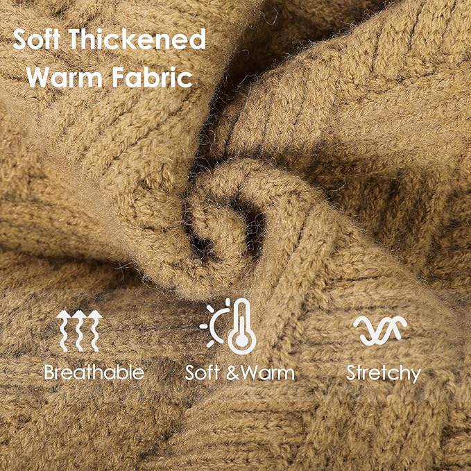 AOFITEE Small Dog Sweater, Dog Sweaters for Small Dogs Male, Thick Dogs Winter Sweatshirt Girl Boy, Pet Halloween Sweater, Classic Cable Turtleneck Holiday Knitwear for Pug Dachshund (Brown, S)