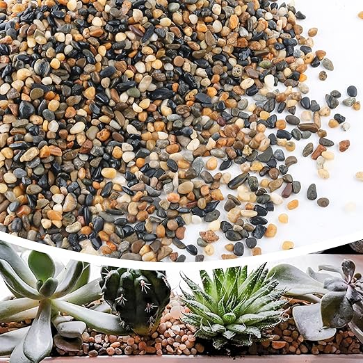 7lb 1/4" Polished Pebbles for Plants Potting,Succulents Aquarium Fish Tank Vases-Decorative River Rocks Garden Gravel Stones