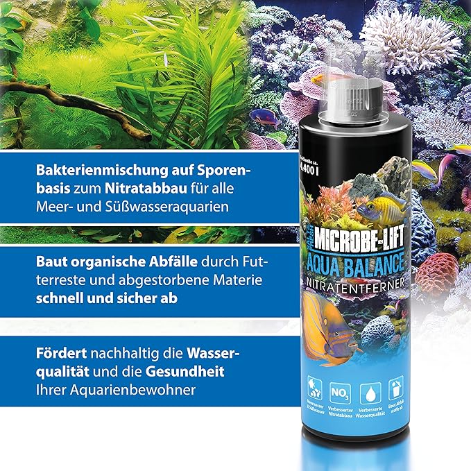 MICROBE-LIFT Bacterial Cleaner and Balancer for Salt and Fresh Water Tanks and Aquariums, Reduces Organic Waste and Prevents New Tank Syndrome, 128oz, 1 Gallon