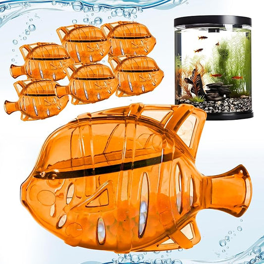 Aquarium Water Clarifier | Clear Cloudy Fish Tank Water Treatment, Safe for Freshwater & Saltwater Fish and Plants - Orange, 6 Pack