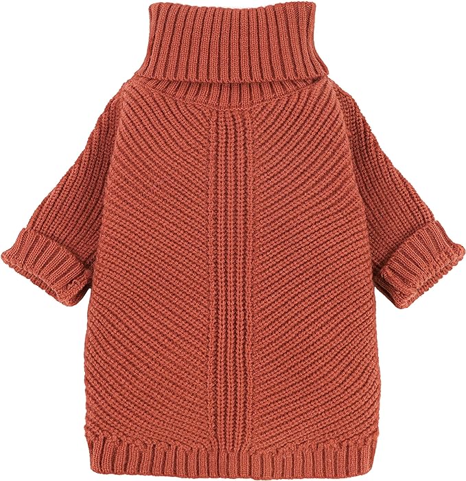 Fitwarm Thermal Knitted Dog Sweater Doggy Winter Coat Pet Clothes Doggie Turtleneck Jacket Puppy Outfits Cat Sweatshirt Red X-Large