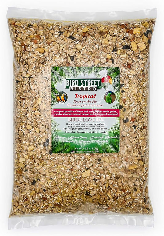 Parrot Food - Parakeet & Cockatiel Food - Cooks in 3-15 min with Natural & Organic Grains, Legumes, Non-GMO Fruits & Health-Oriented Spices