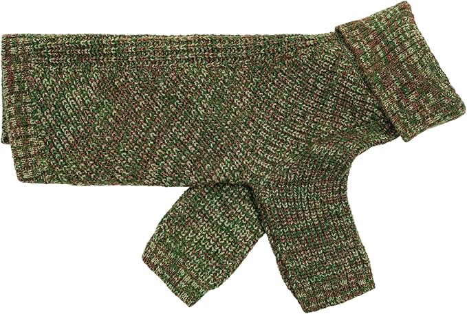 Fitwarm Knitted Turtleneck Dog Sweater, Thermal Dog Winter Clothes for Small Dogs Boy Girl, Holiday Pet Outfit, Heather Green, XS