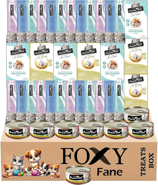 40-Count Premium Cat Gift Box - Assortment of 40 Delicious Treats, Snacks & Meals for Cats - Perfect Variety Pack for Holiday Gifting or Everyday Indulgence - Great for Your Feline Friend