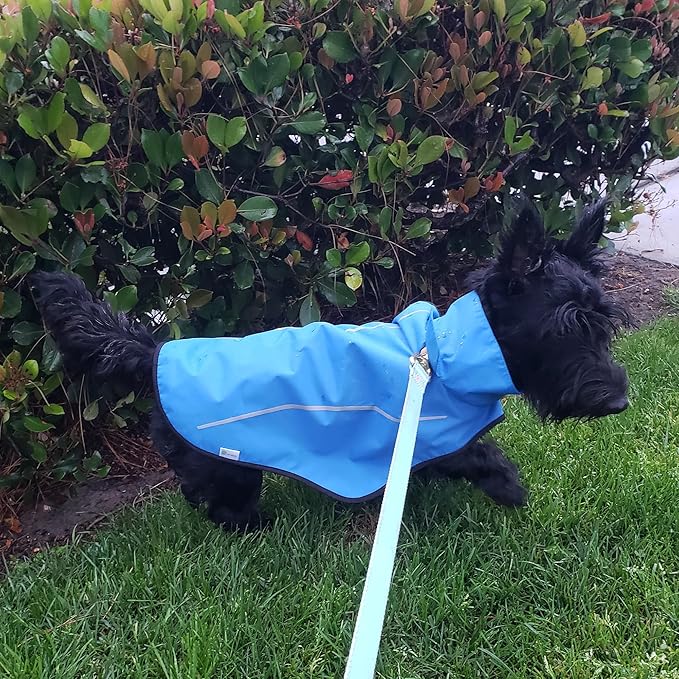 Mile High Life Dog Raincoat, Adjustable Waterproof Reflective Rain Jacket for Small Medium Large Dogs, Lightweight Breathable Pet Rain Coat with Leash Hole(Blue,XS Chest 17-23")