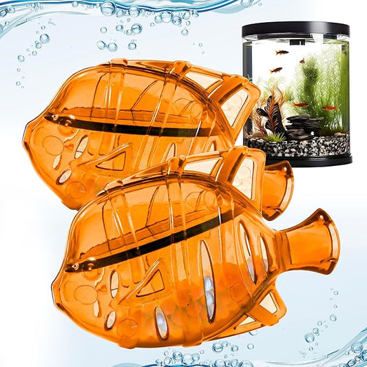 Aquarium Water Clarifier | Clear Cloudy Fish Tank Water Treatment, Safe for Freshwater & Saltwater Fish and Plants - Orange, 2 Pack