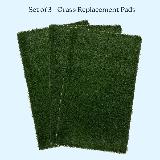 Set of 3 Reusable Pee Pads for Dogs - 41x27in Replacement Artificial Dog Grass - Washable Dog Housebreaking Supplies for Puppy Training by PETMAKER