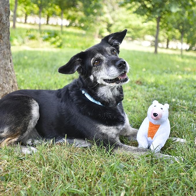Arctic Collection Dog Toys | Jumbo Sized Penny The Polar Bear | Cute, Durable, & Sustainable Plush Chew Toys for Dogs 50 lbs & up | Eco Friendly & 100% Recycled Materials